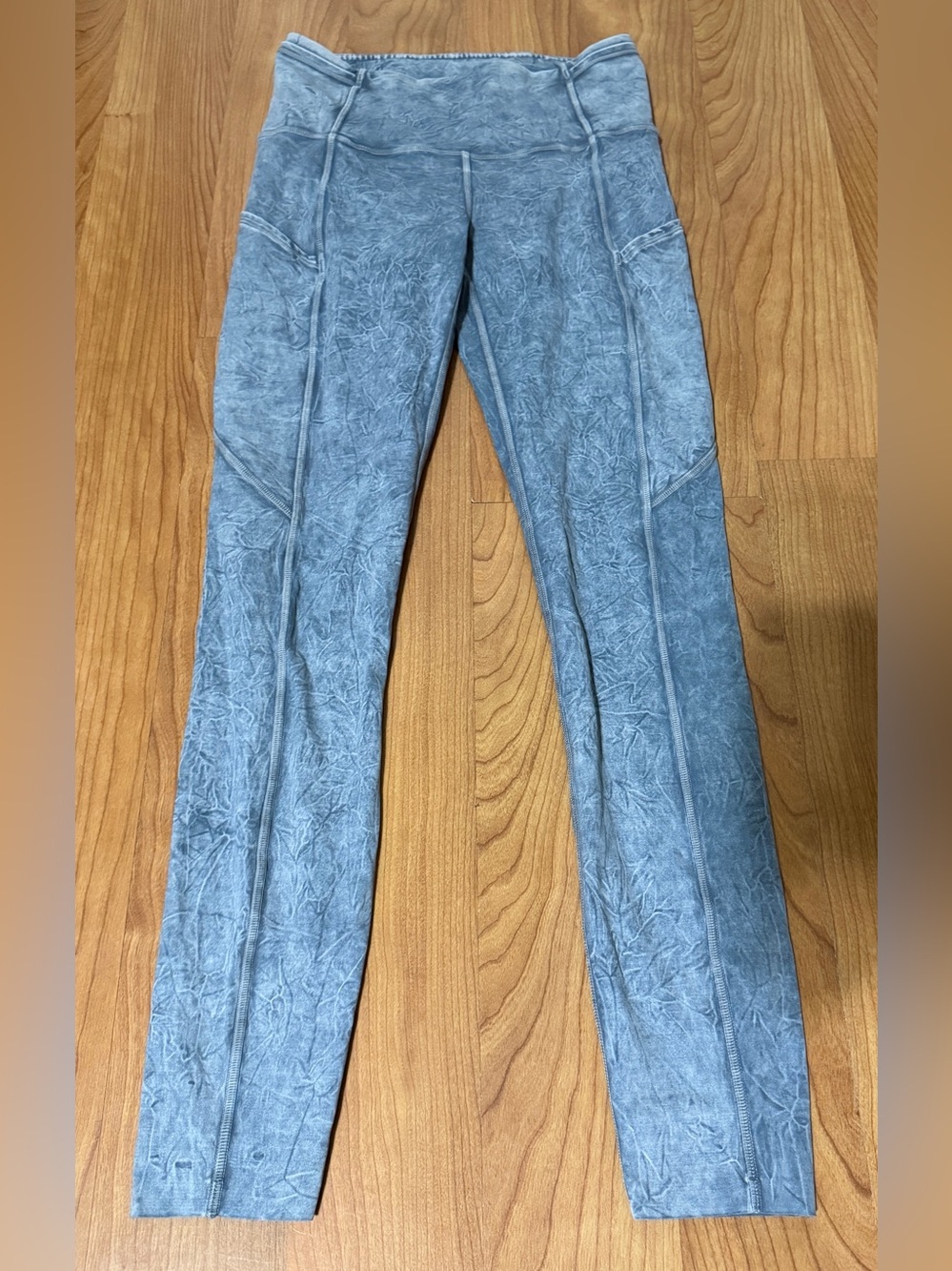 Lululemon Fast and Free Rise Tight 25" Ice Dye Wash Asphalt Grey Size 4